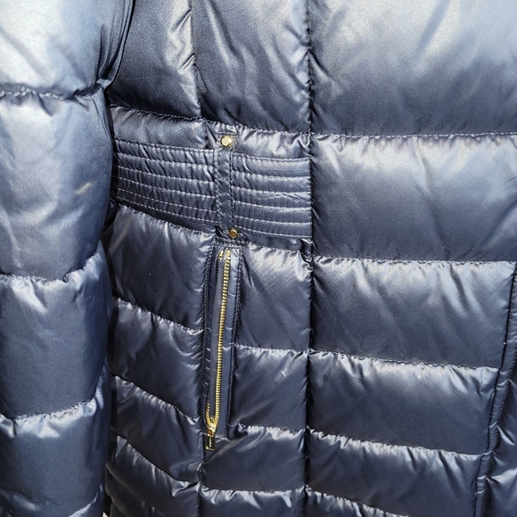 Laundry puff mid thigh coat, 1X, dk blue - Picture 6 of 12